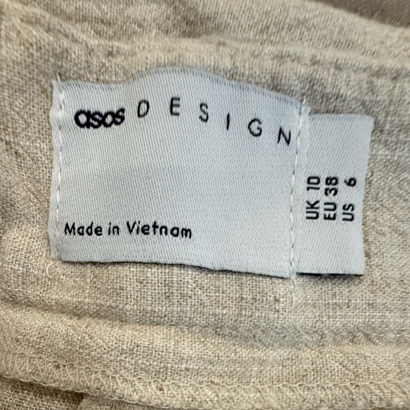 **ASOS Tie Waist Linen-Blend Shorts – Size 6** - Picture 4 of 6